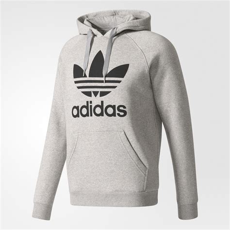 adidas trefoil hoodie grau weiß|Adidas trefoil hoodie men's.